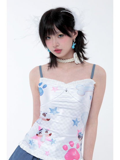 Cute ghost dopamine Printed suspenders