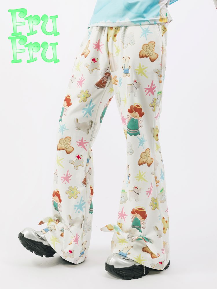 Casual Printed Flared Pants