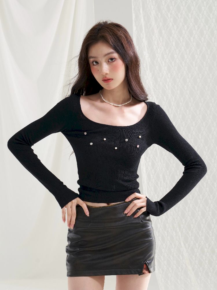 Round neck long-sleeved bottoming shirt