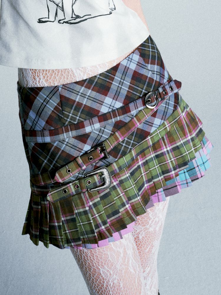 Punk Plaid Pleated Skirt