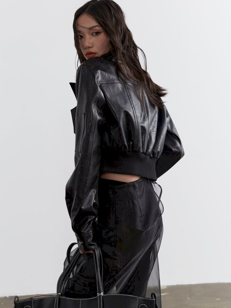 High Waisted Ultra Short Biker Jacket