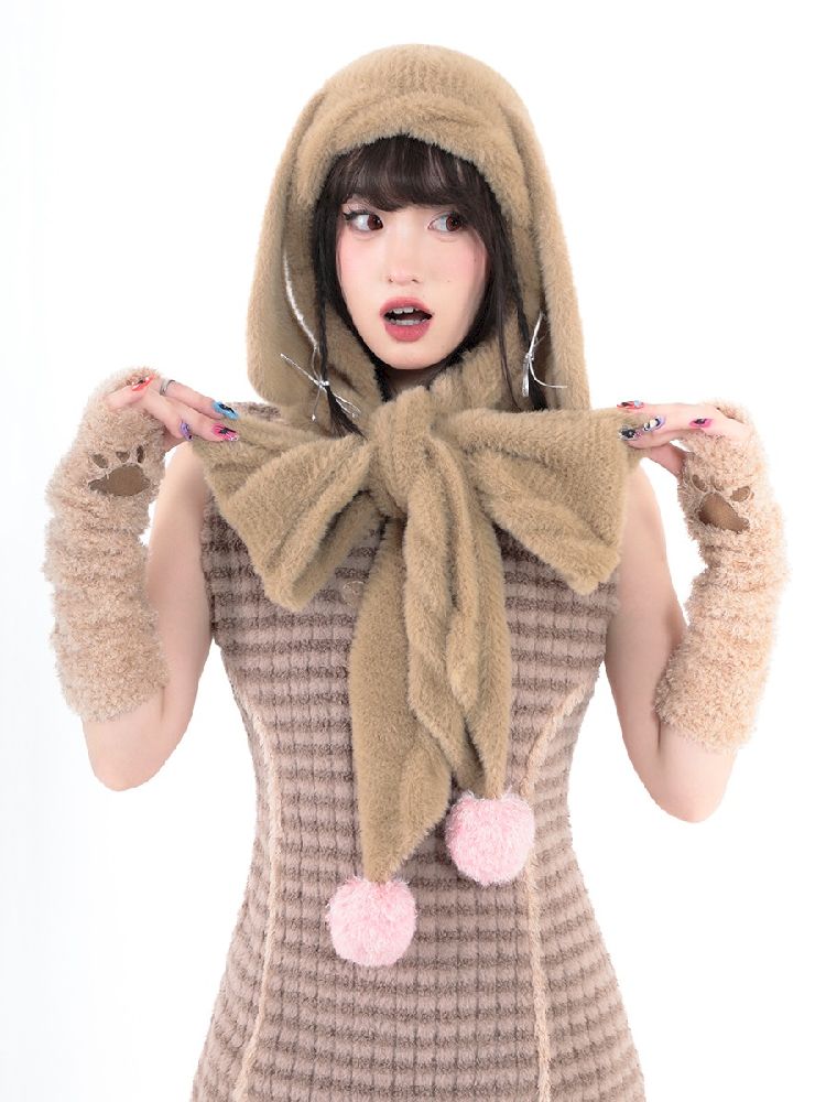 Rabbit Ears Hooded Scarf