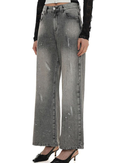 Spray horsebit high waisted nine-minute pants