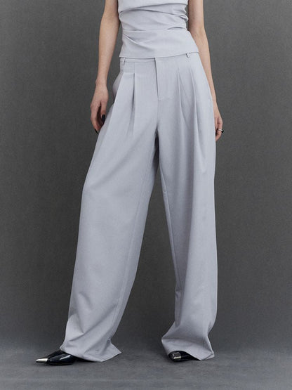 Pinch Pleat Wide Leg Suit