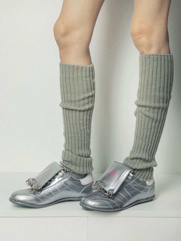 Metallic Silver Punk Sneakers