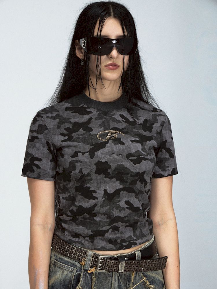 Camouflage Slim Short T-Shirt