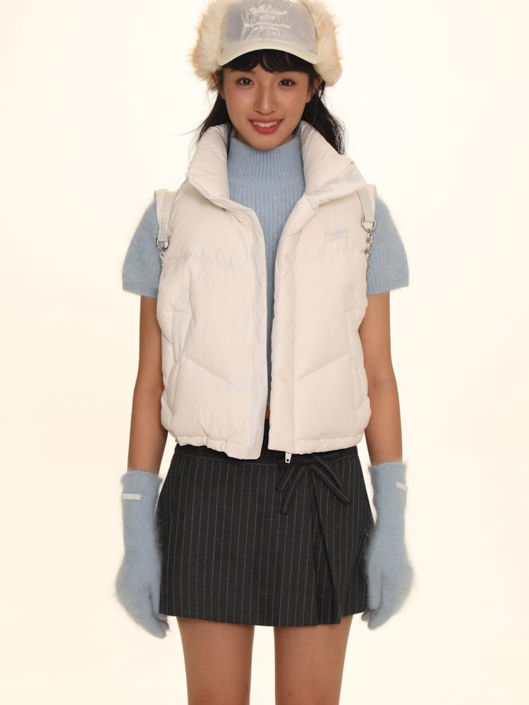 Absorbent bow short down jacket