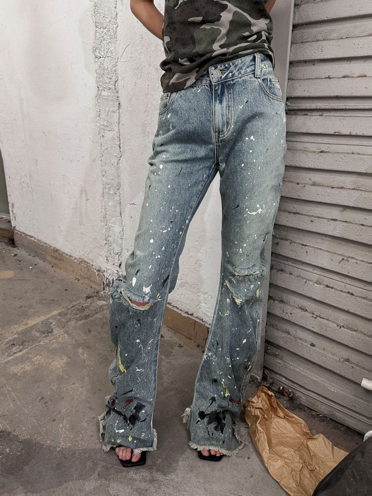 Punk Street Fermented Wash Splash Art Jeans