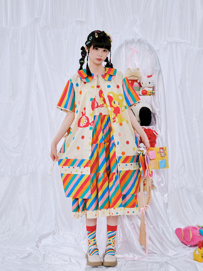 Rainbow Diary Shirt Dress