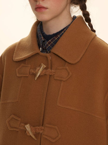 Removable Leader Lapel Wool Cowl Coat