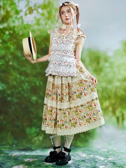 Sweet Cute Skirt Lolita Bowknot Girl Niche Dress