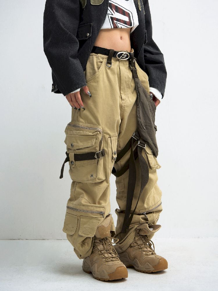 Multi Pockets Straight Work Pants