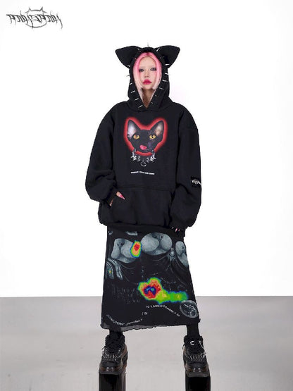 Hooded Studded Rock Punk Genderless Sweatshirt