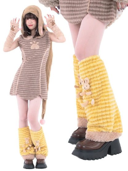 Bunny Doll Yellow Striped Legwarmers