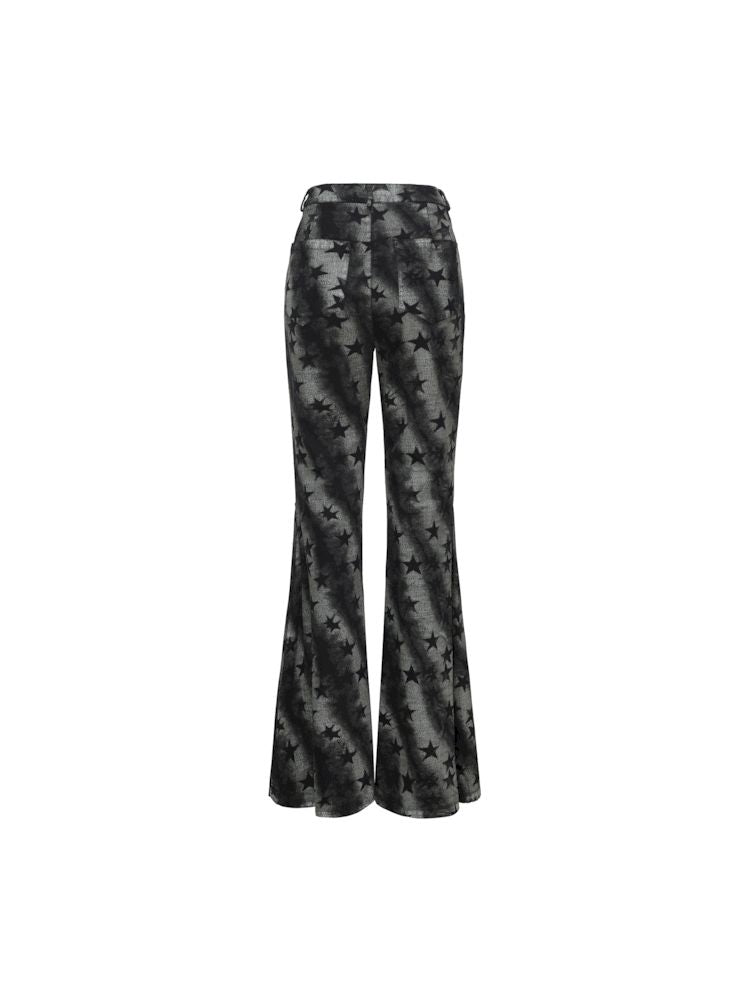 Loose Draped Full Printed Wide Leg Pants