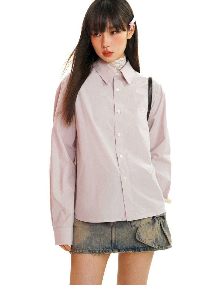 Embroidery Label Long Sleeve Shirt