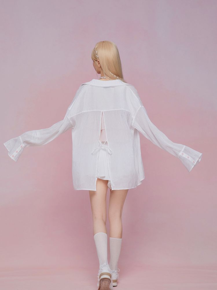 Flare long-sleeved loose shirt