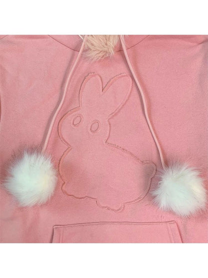 Rabbit Ears Hooded Sweatshirt Dress