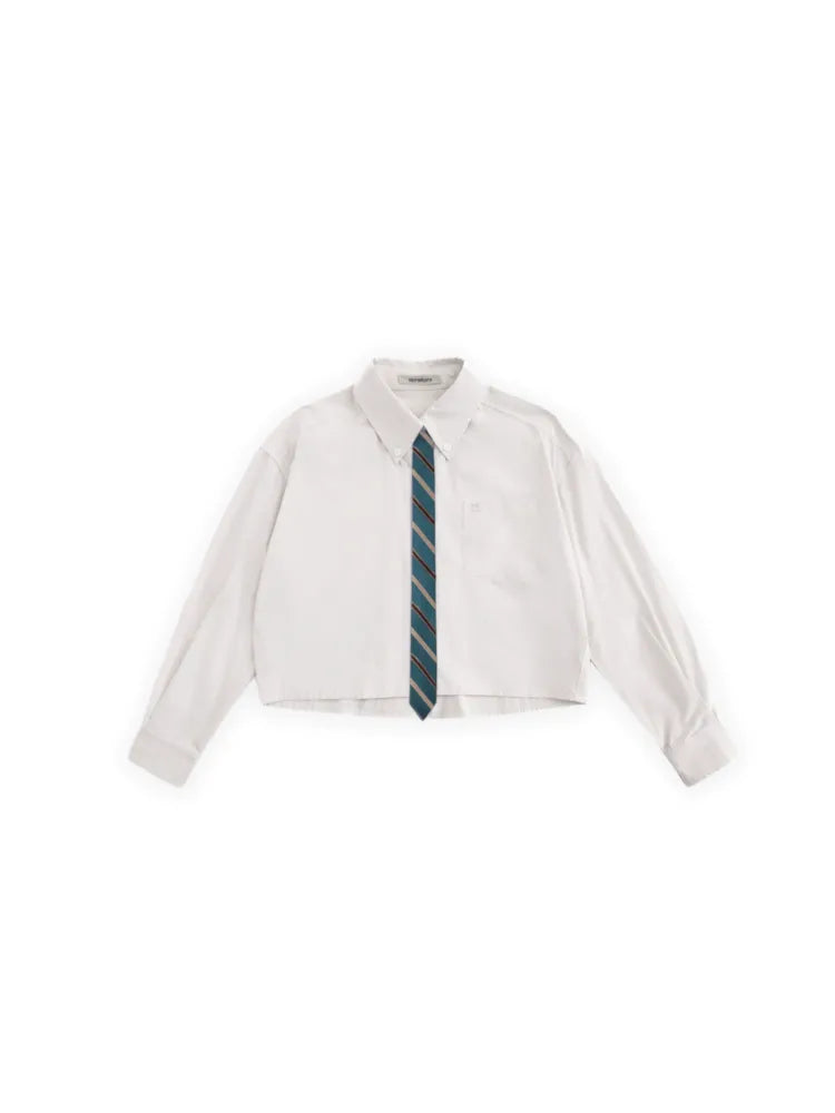 Label Pocket Intercolor Tie Short Shirt