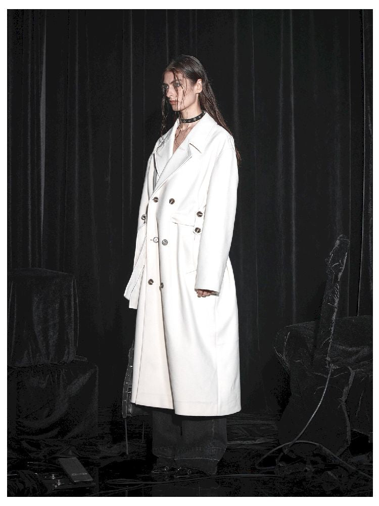 Long Buttoned Coat Jacket