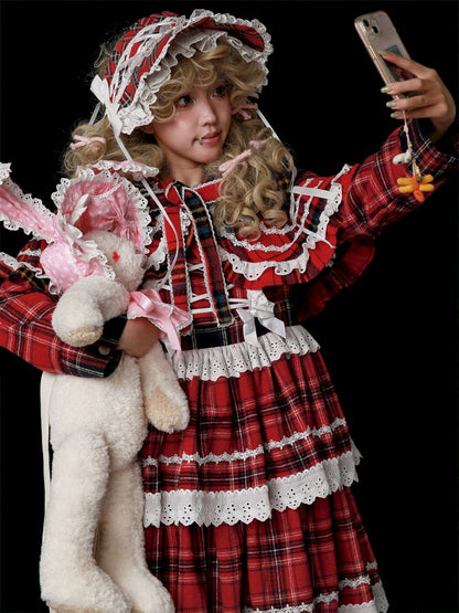 Christmas Red Plaid Cake Dress