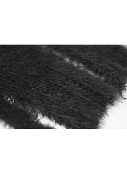 Jacquard tassel fringe imitation mink scarf