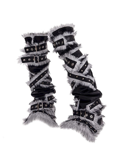 Fur Patchwork Legwarmers