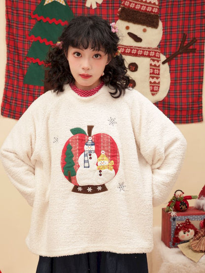 Snowman appliqué Christmas sweater