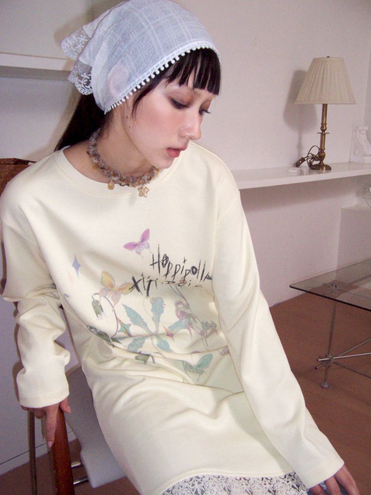 Printed Loose Casual Long Sleeve T-Shirt