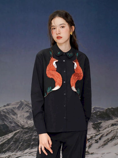 Red Fox embroidered shirt