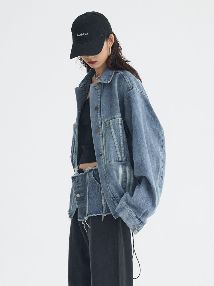 Split Silhouette Denim Jacket