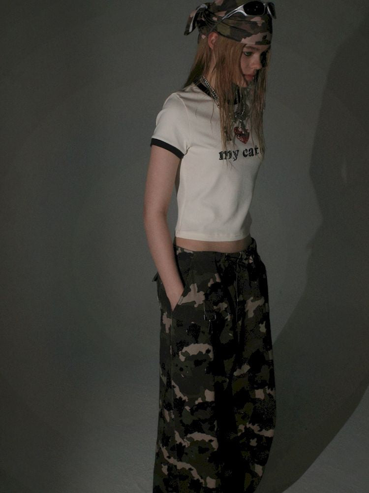 Camouflage full print work trousers