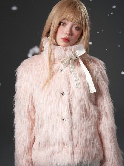 Removable Long Hair Winter Coat