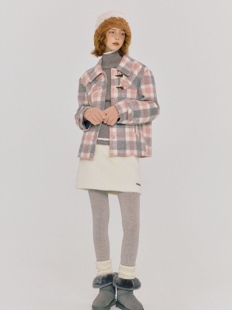 Clash of colors plaid coat