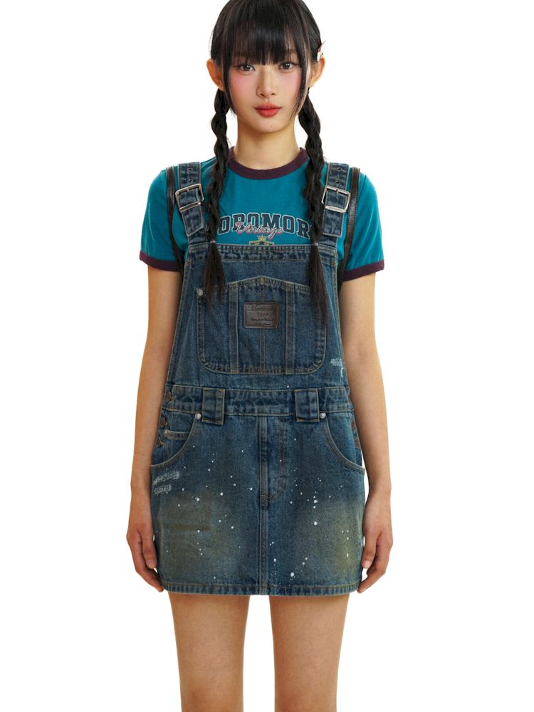 Adjustable Short Denim Back Dress