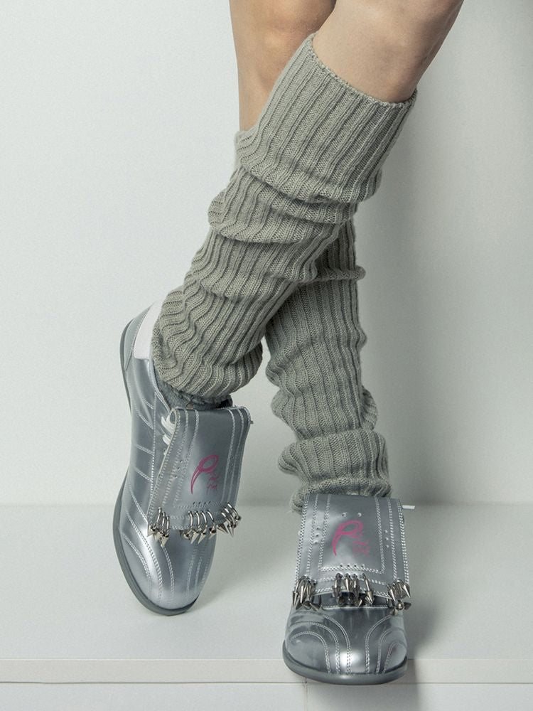 Metallic Silver Punk Sneakers