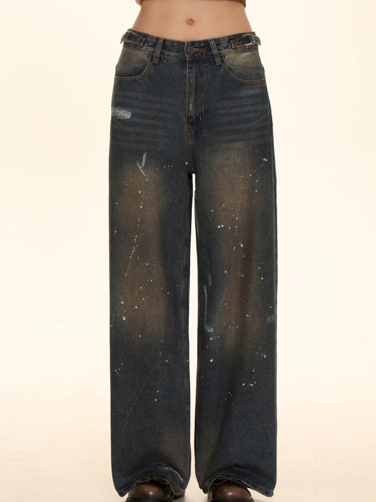 Splash Ink Flip Dot Casual Long Pants