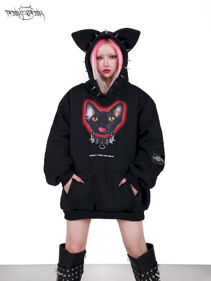 Hooded Studded Rock Punk Genderless Sweatshirt