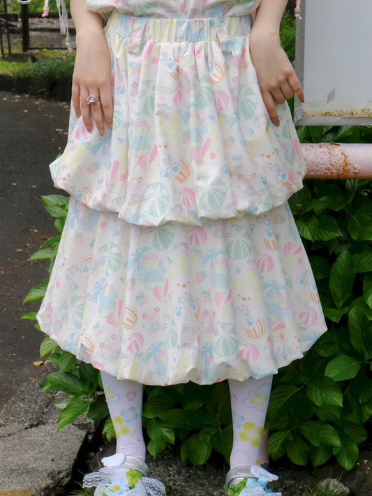 Candy Print Sweet Girl Pod A-line Skirt