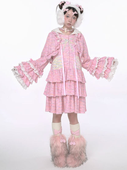 Pink rabbit ears cake dress