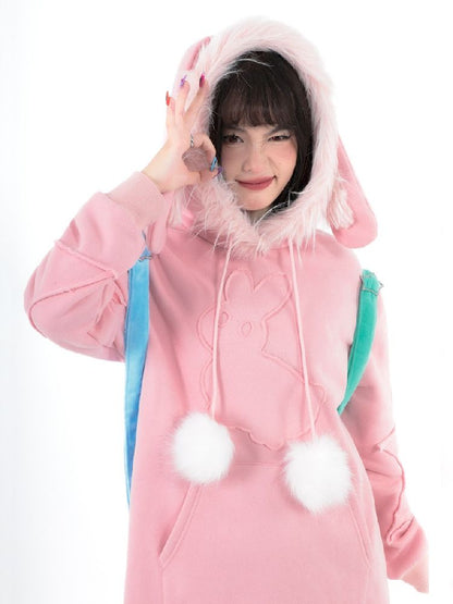 Rabbit Ears Hooded Sweatshirt Dress