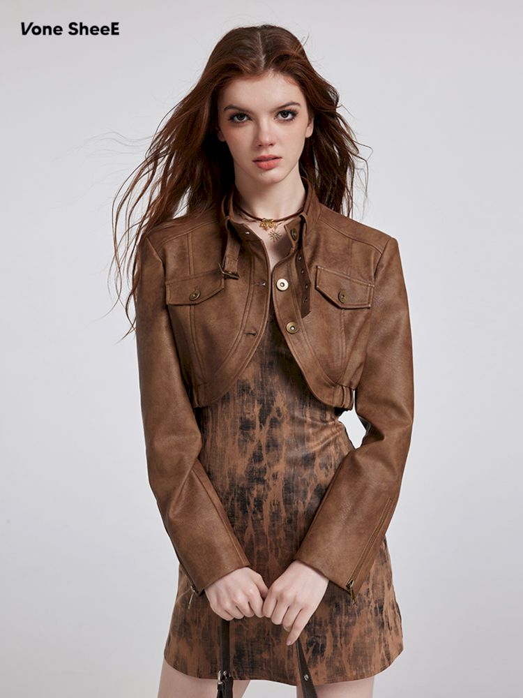 Brown Short Coat Jacket