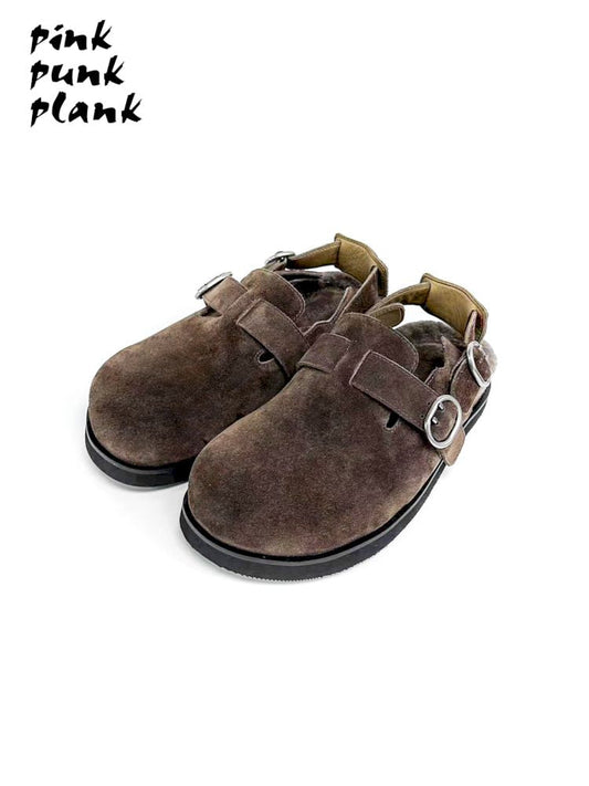 Double Buckle Suede Birkenstock Slippers