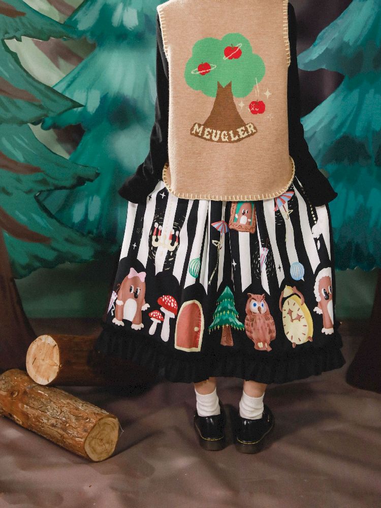 Stereoscopic Embroidered Organs Half Skirt