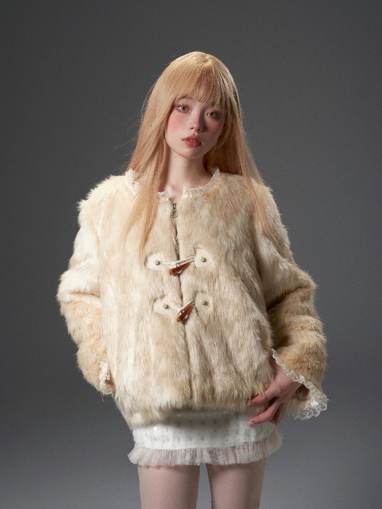 High Collar Detachable Fur Coat