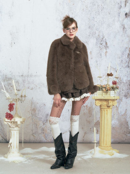 Niche Design Peplum Fur Coat