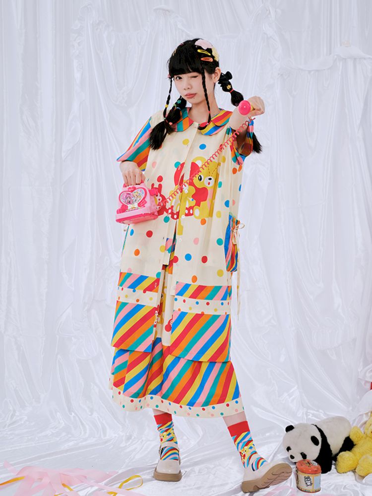 Rainbow Diary Shirt Dress