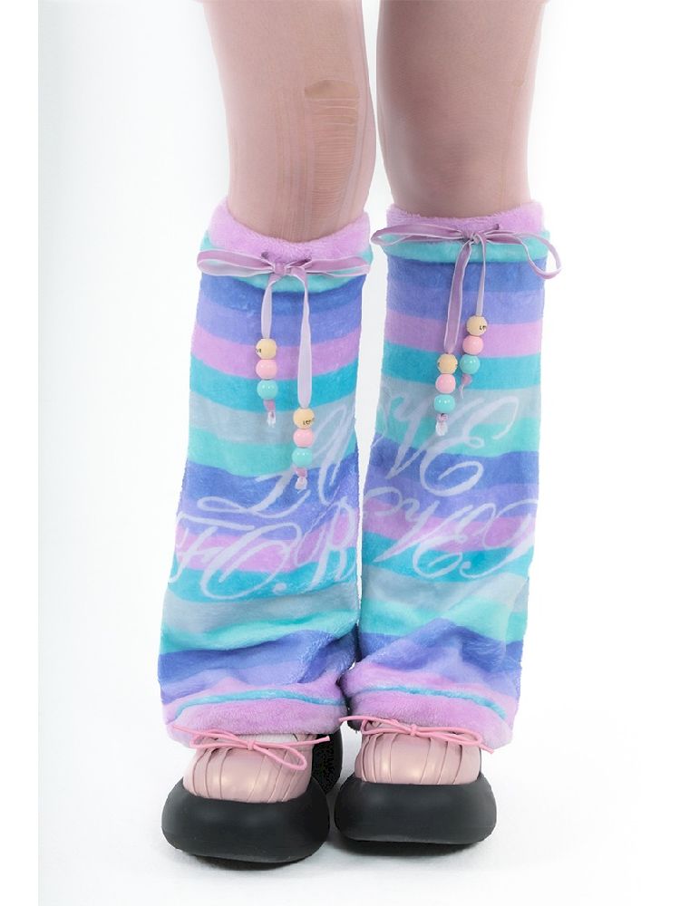 Eternal Love Stripe Beaded Legwarmers