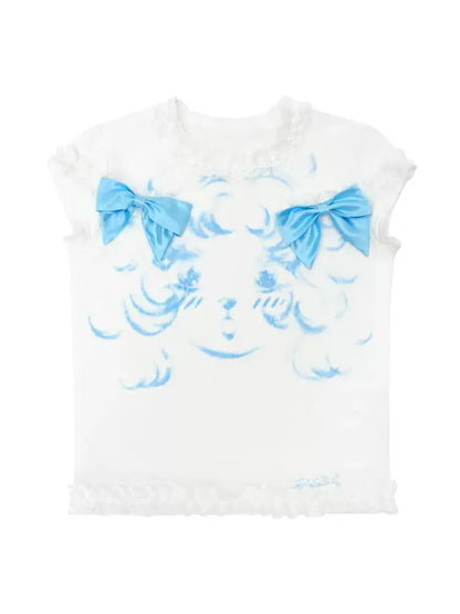 Miss Cat Printed T-Shirt