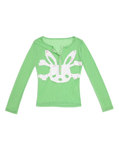 Bunny Skull Long Sleeve Bottom Shirt